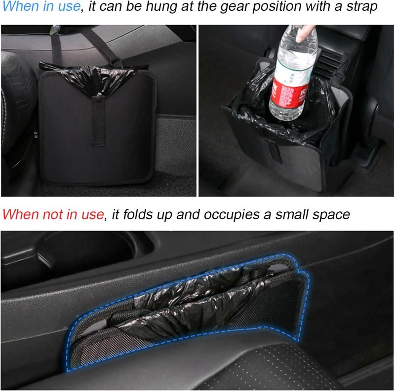 Fekey&JF Foldable Trash Can, Hanging Waterproof Leakproof Storage Bag with Large Capacity, Car Interior Accessories (Large) - Image 4